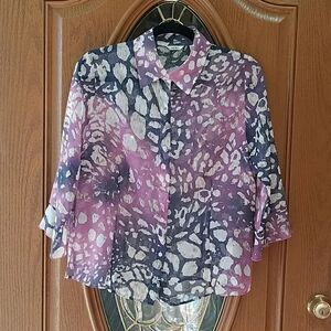Nicola purple  sheer blouse. Sz. M  NWOT